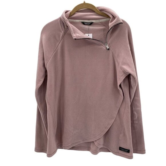 Calvin Klein Pink Fleece Quarter Zip Pullover Women's Size Small - Picture 1 of 6